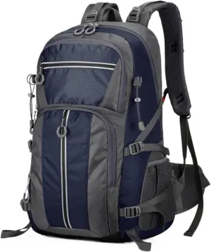 Traveling Bag，Pure Cotton Canvas Leather Bag，Retro Bag，Sports Camping Backpack(Deep Blue)