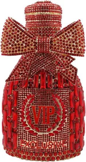 UMREN Women Champagne Bottle Rhinestone Evening Bag Sweet Bow Crystal Purse Clutch Unique Handbag Cocktail Party Shoulder Bag