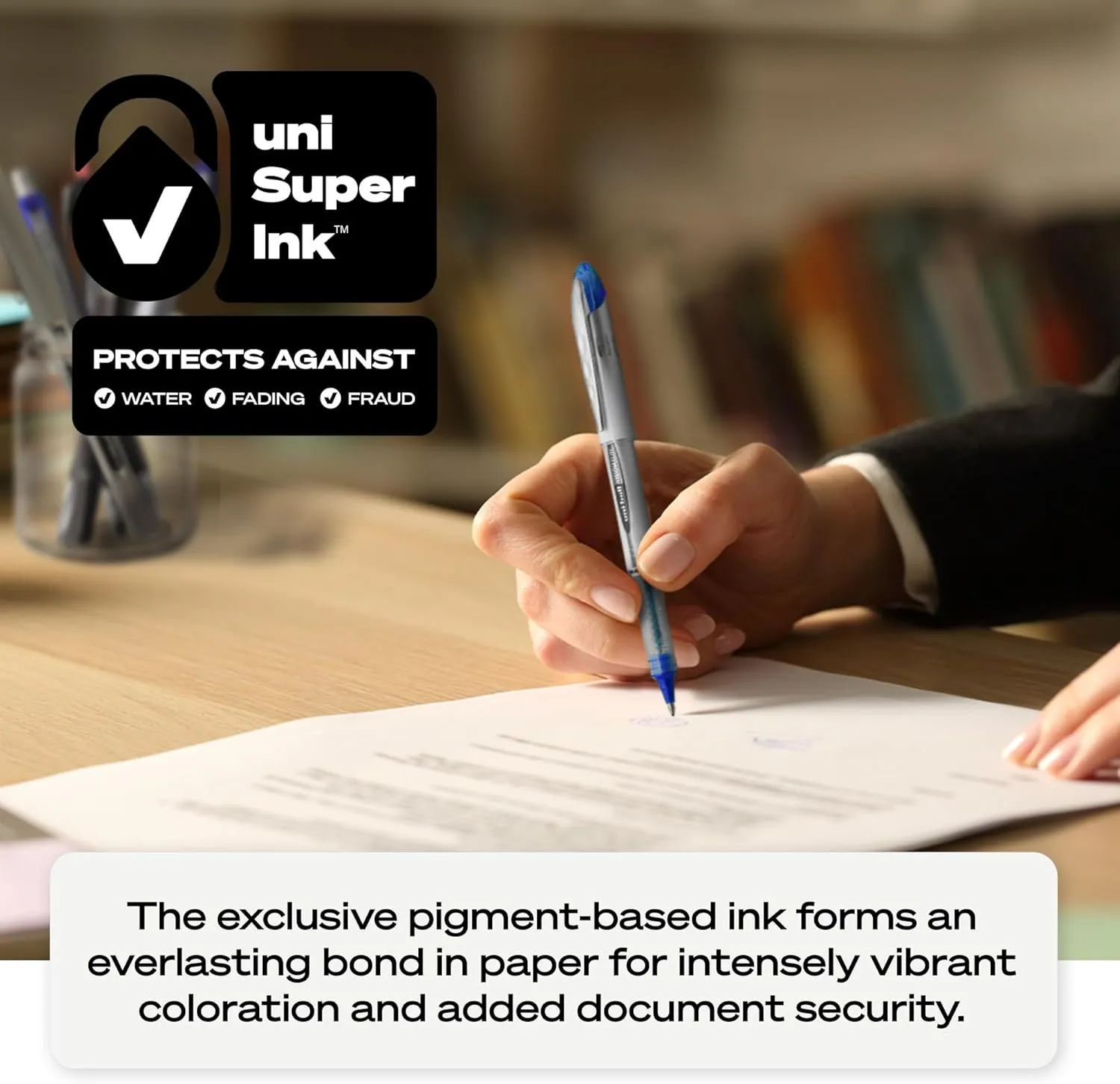 uniball Vision Elite Roller Ball Pen, Stick, Bold 0.8 Mm, Purple Ink, White/purple Barrel