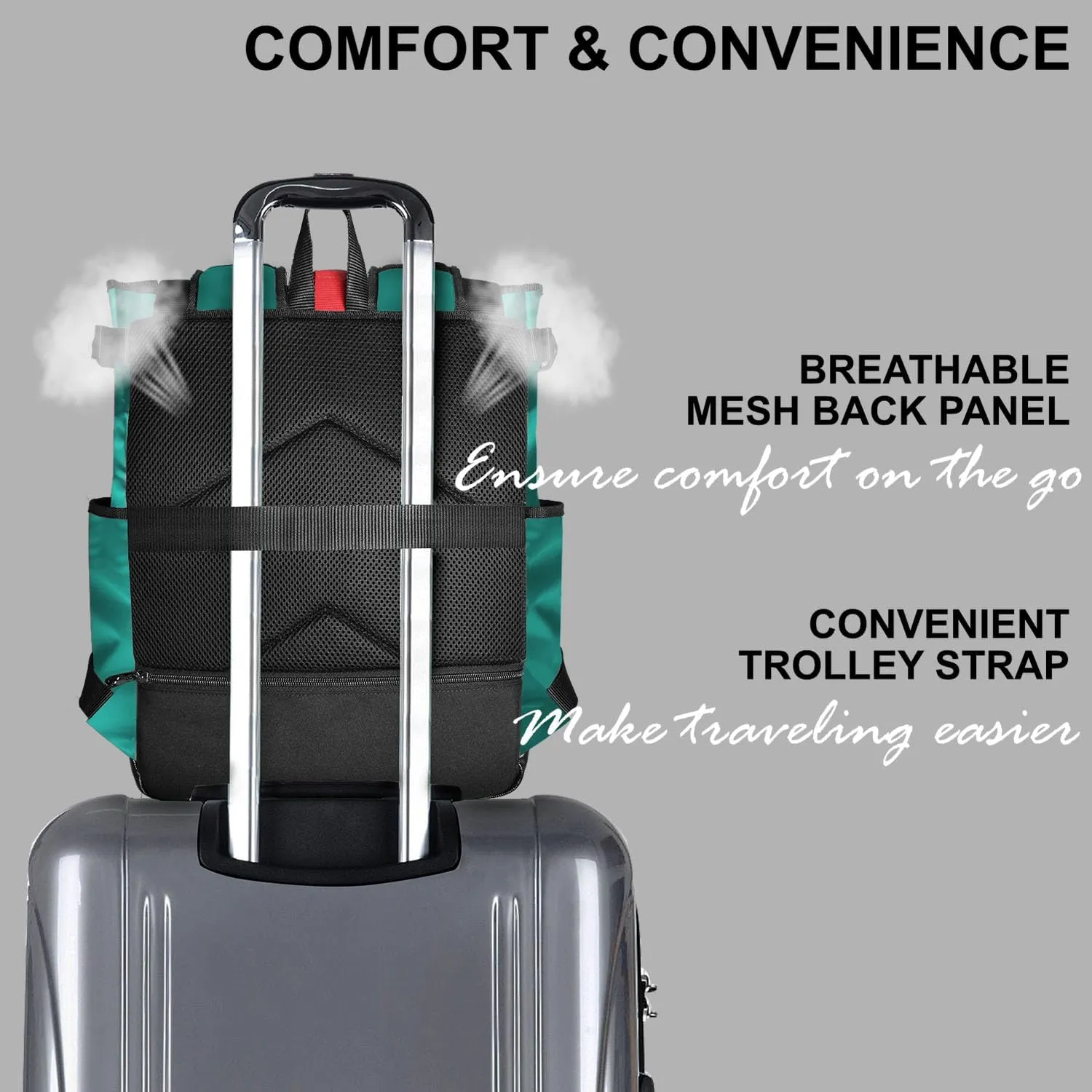 Unisex Laptop Tote Backpack Convertible Lightweight Nylon Water-Resistant Everyday Shoulder Tote bag Backpack with Water Bottle Pocket Work Travel, Peacock Blue