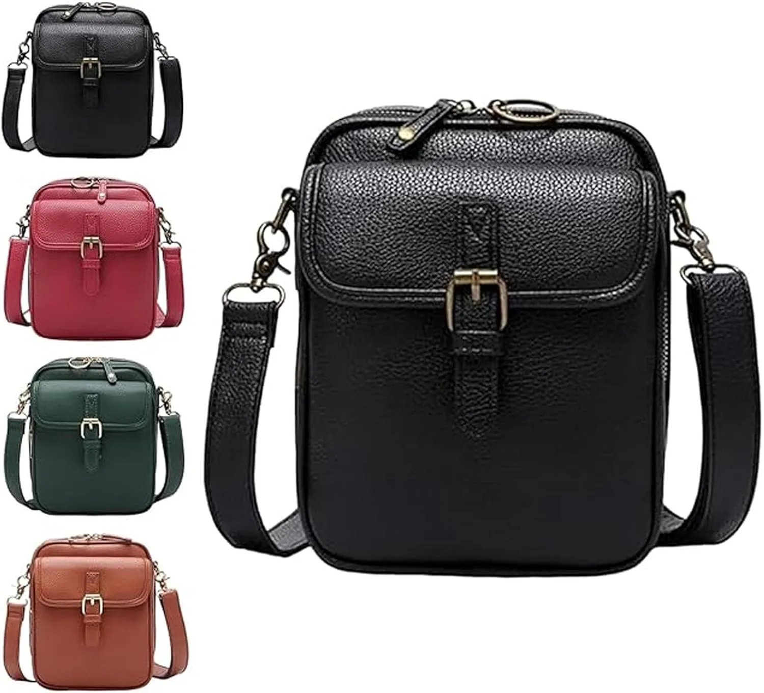 Urvashi Crossbody Anti Theft Leather Bag, Collaborateam Crossbody Bag for Women, Tojoyride Crossbody Bag(Black)