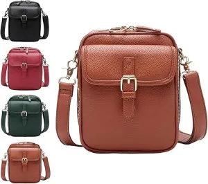 Urvashi Crossbody Anti Theft Leather Bag, Collaborateam Crossbody Bag for Women, Tojoyride Crossbody Bag(Brown)