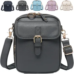 Urvashi Crossbody Bag, Tojoyride Crossbody Leather Bag, Vintage Large Capacity Messenger with Anti-Theft Zipper