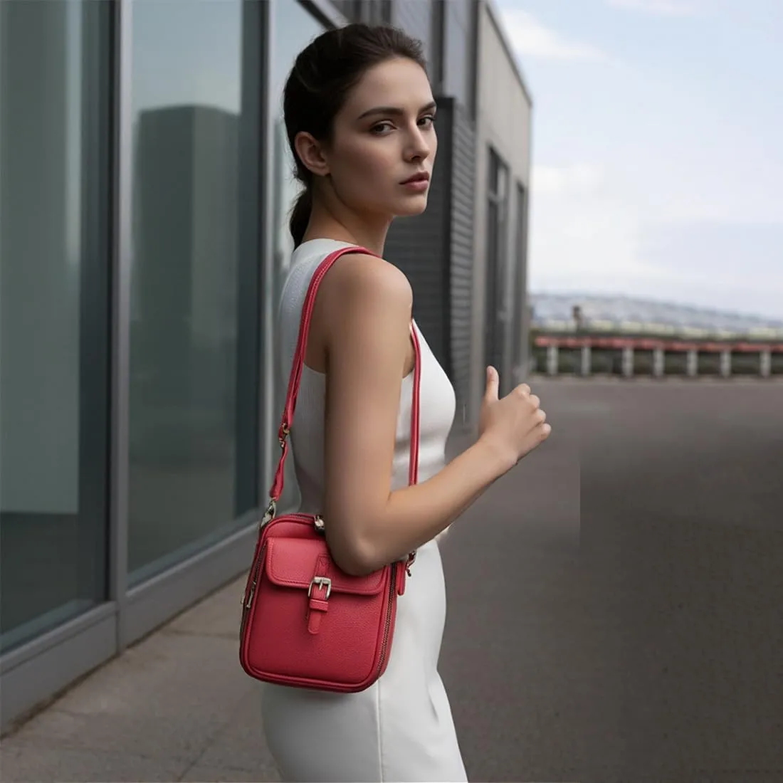 Urvashi Crossbody Leather Bag, 2025 Upscale Collaboraten1 Crossbody Leather Bag, Crossbodys Purse with Built in Wallet