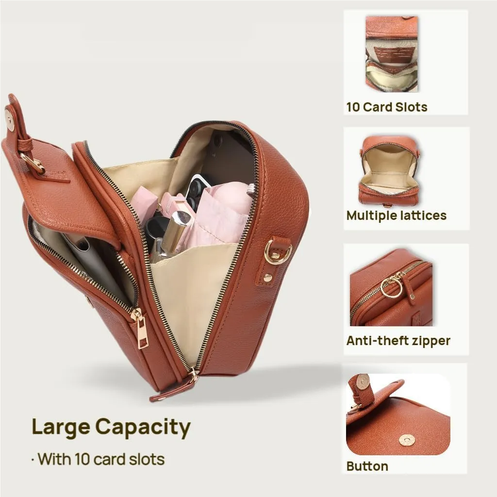 Urvashi Crossbody Leather Bag, Luma Urvashi Leather Bag, Retro Double-Layer Large Capacity Mini Crossbody Bags