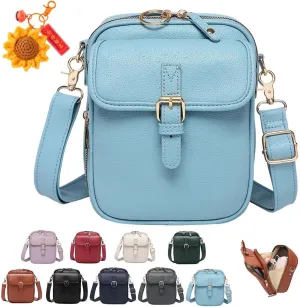 Urvashi Crossbody Leather Bag, Retro Double-Layer Large Capacity Mini Crossbody Bags， Minimalist Versatile Casual Bag