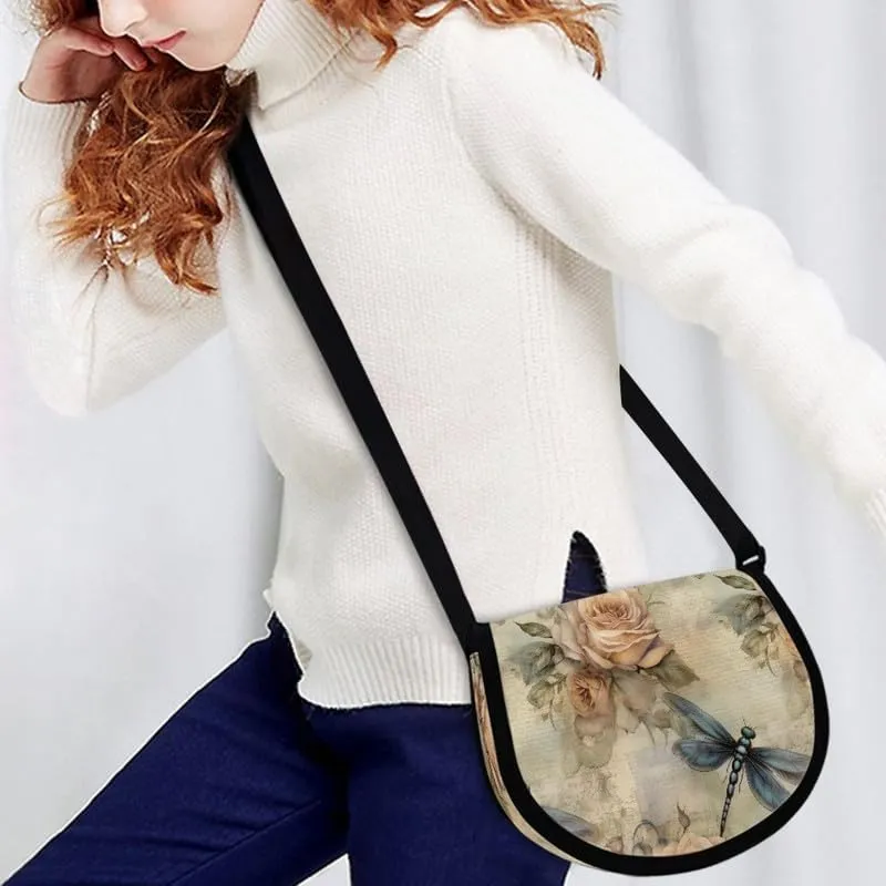 Uskorhein Boho Mushroom Hedgehog Flower Horse Shark Crossbody Bags Cell Phone Purse Sling Bag Leather Crossbody Sling Purse
