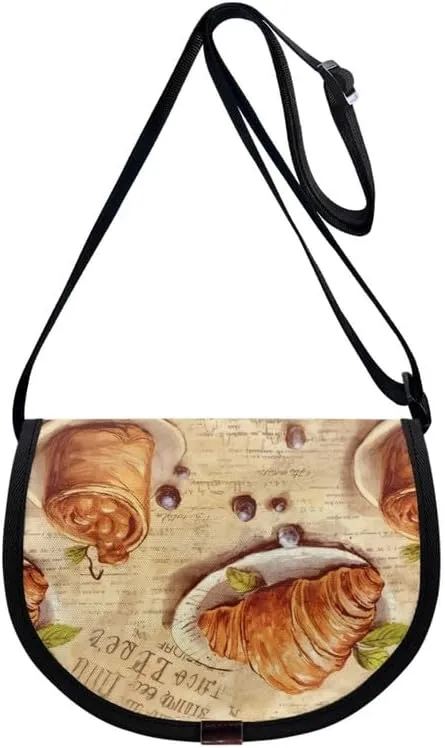 Uskorhein Boho Mushroom Hedgehog Flower Horse Shark Crossbody Bags Cell Phone Purse Sling Bag Leather Crossbody Sling Purse