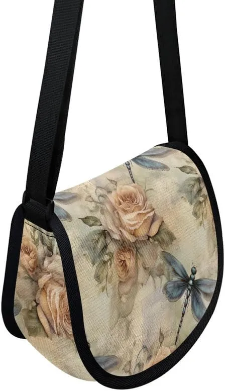 Uskorhein Boho Mushroom Hedgehog Flower Horse Shark Crossbody Bags Cell Phone Purse Sling Bag Leather Crossbody Sling Purse