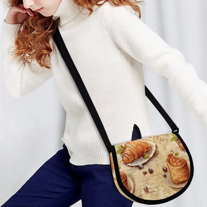 Uskorhein Boho Mushroom Hedgehog Flower Horse Shark Crossbody Bags Cell Phone Purse Sling Bag Leather Crossbody Sling Purse