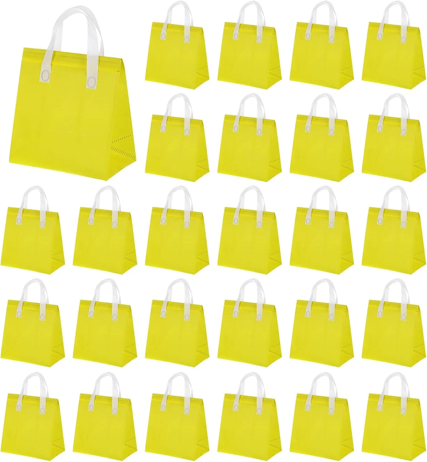 uxcell 50pcs Insulated Take Out Bags, 9.4" x 5.9" x 10.2" Insulated Take Away Bags Thermal Disposable Lunch Bags Disposable Cooler Bags for Hot Cold Food Catering Grocery Picnic Yellow