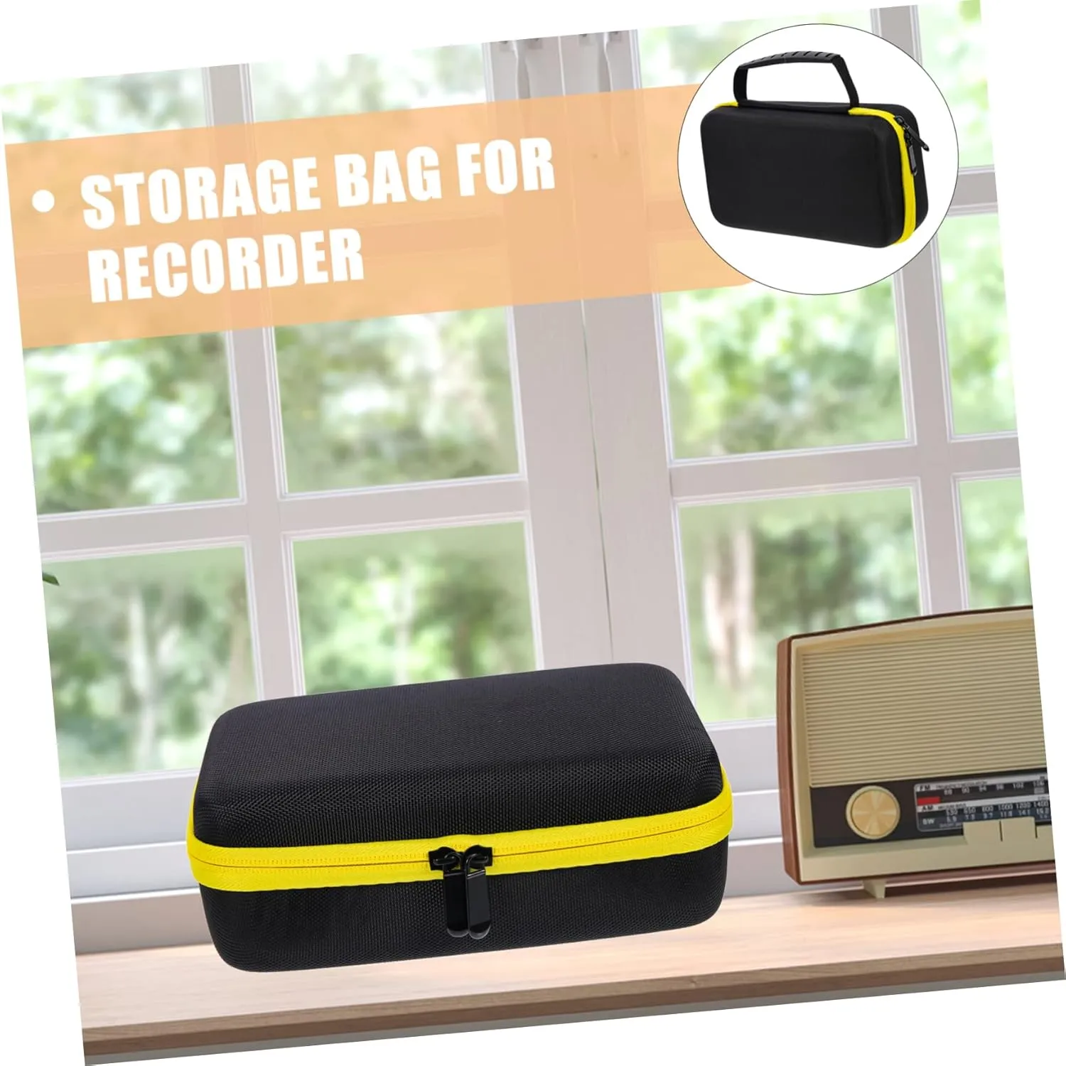 Vaguelly 4pcs Kit Machine Storage Case Earbuds Container Case for Recorder Cosmetic Handbag Sound Recorder Bag Recorder Carry Case Office Portable Digital Bag Velvet