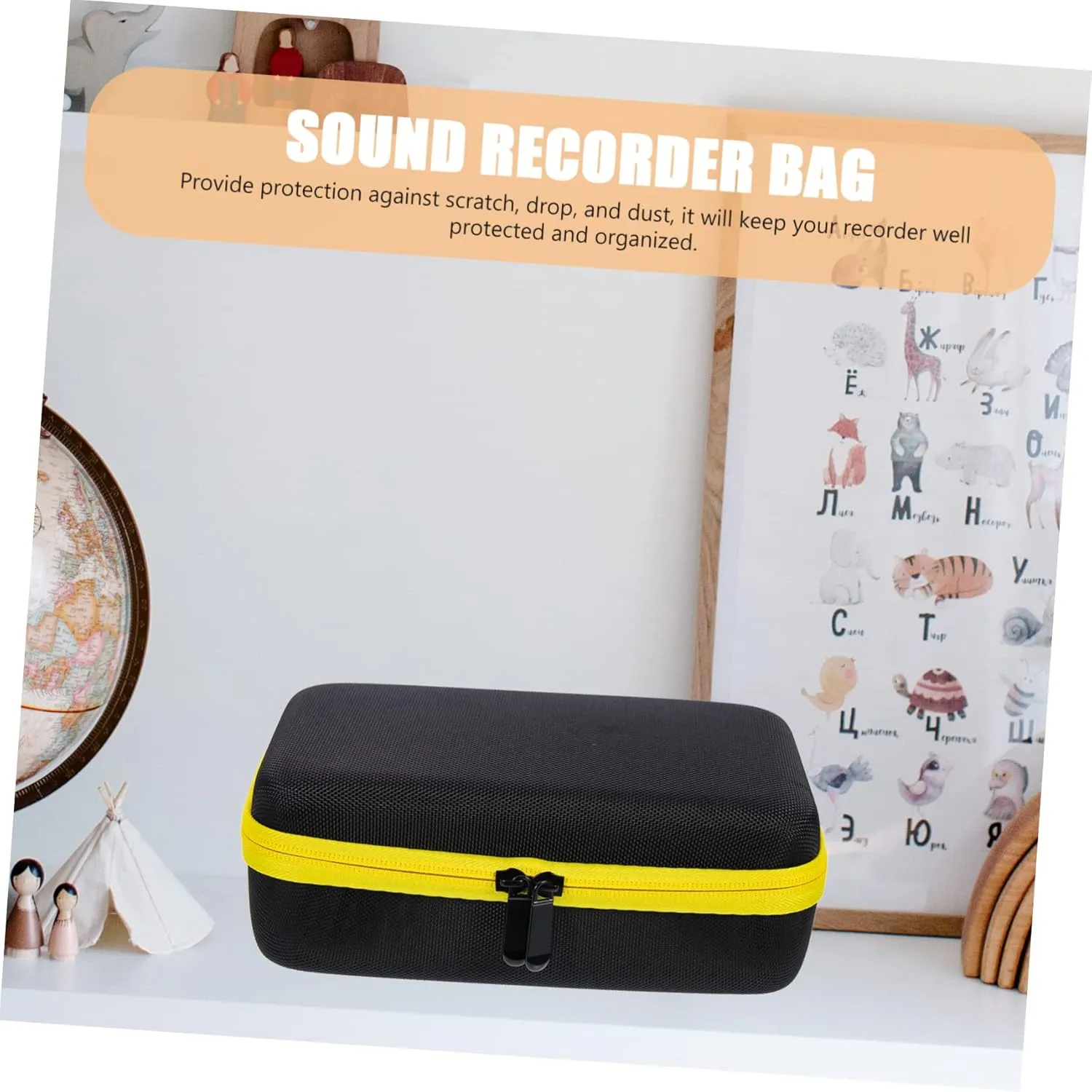 Vaguelly 4pcs Kit Machine Storage Case Earbuds Container Case for Recorder Cosmetic Handbag Sound Recorder Bag Recorder Carry Case Office Portable Digital Bag Velvet