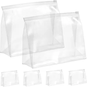 VALICLUD 6 Pcs Clear Makeup Bag Portable Makeup Organizer for Women Versatile Zippered Pouches for Toiletries Beauty Essentials Ample Capacity for Travel Everyday Use