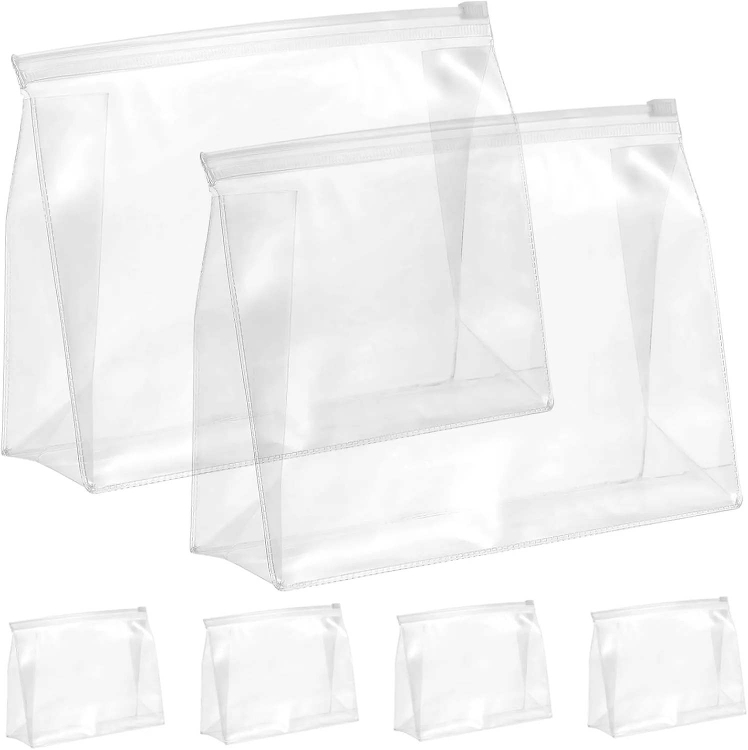 VALICLUD 6 Pcs Clear Makeup Bag Portable Makeup Organizer for Women Versatile Zippered Pouches for Toiletries Beauty Essentials Ample Capacity for Travel Everyday Use