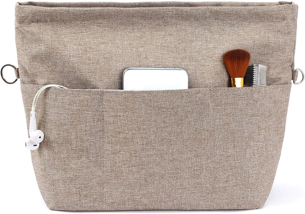 VANCORE Purse Bag Organizer Insert with 13 Pockets, Handbag and Tote Bag Inside Shaper with Zipper