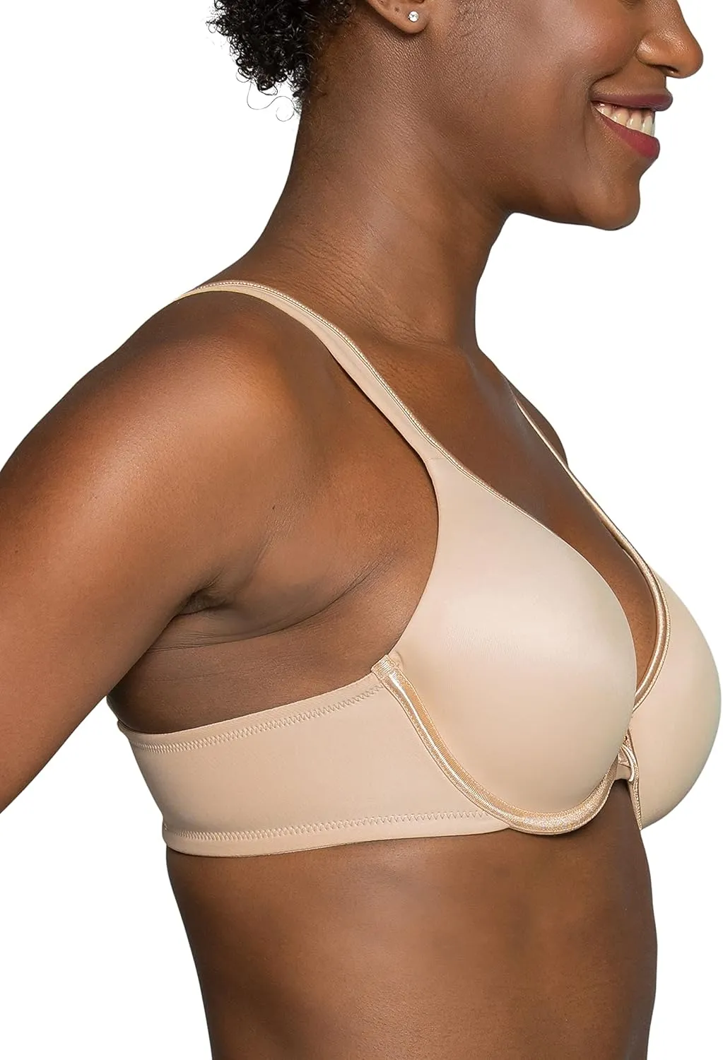 Vanity Fair Women's Bra with 2-Way Convertible Straps, Body Caress Full Coverage, Lightly Lined Cups up to DD