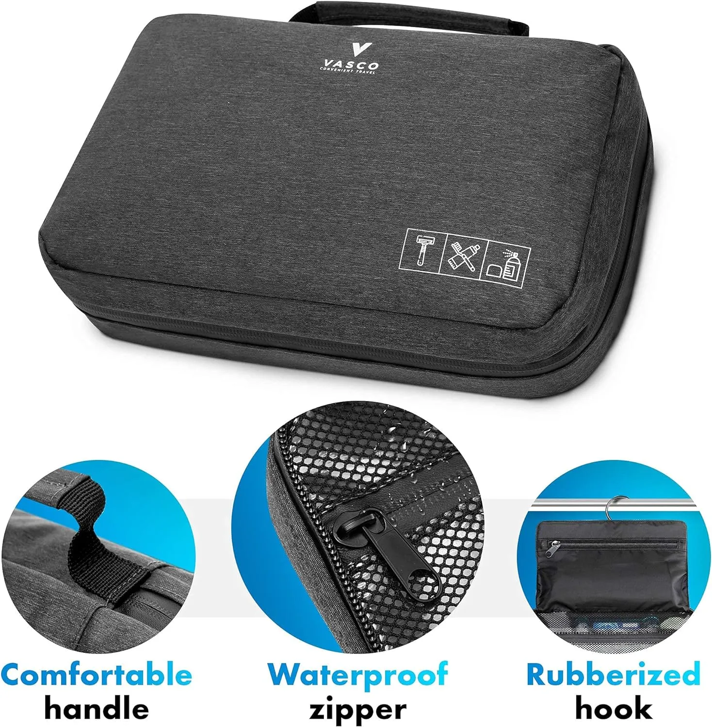 VASCO Hanging Toiletry Bag for Men And Women – Water-Resistant Travel Organizer