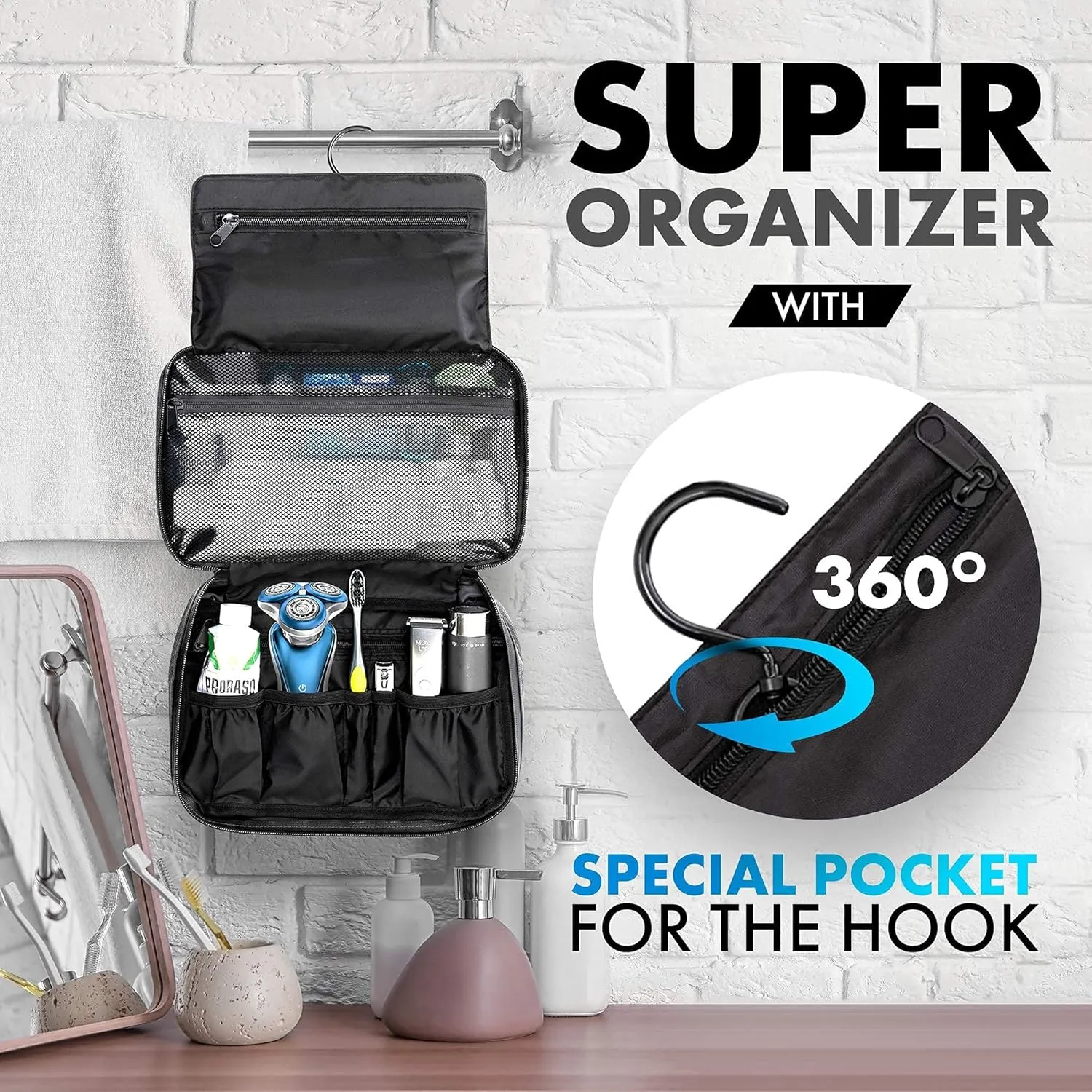 VASCO Hanging Toiletry Bag for Men And Women – Water-Resistant Travel Organizer