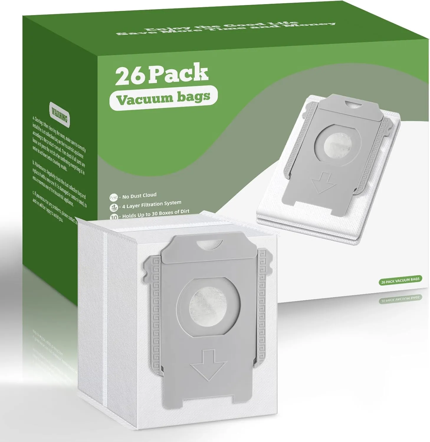 VBN 26 Pack Replacement Vacuum Bags, Compatible with irobot Roomba i7, i7 ,i3, i3 , i8, i8 , i4, i4 , i6, i6 ,i1 , j7, j7 , S9, S9 ,i & s & j Series Clean Base Automatic Dirt Disposal Bags