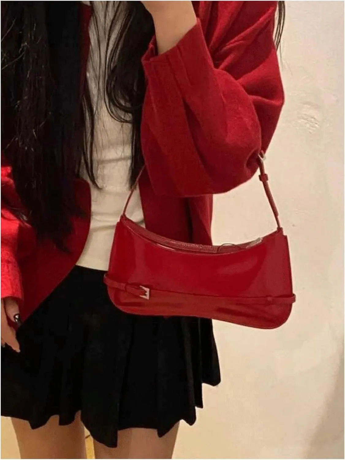 Verdusa Women's Buckle Underarm Shoulder Bag Adjustable Strap Leather Purses