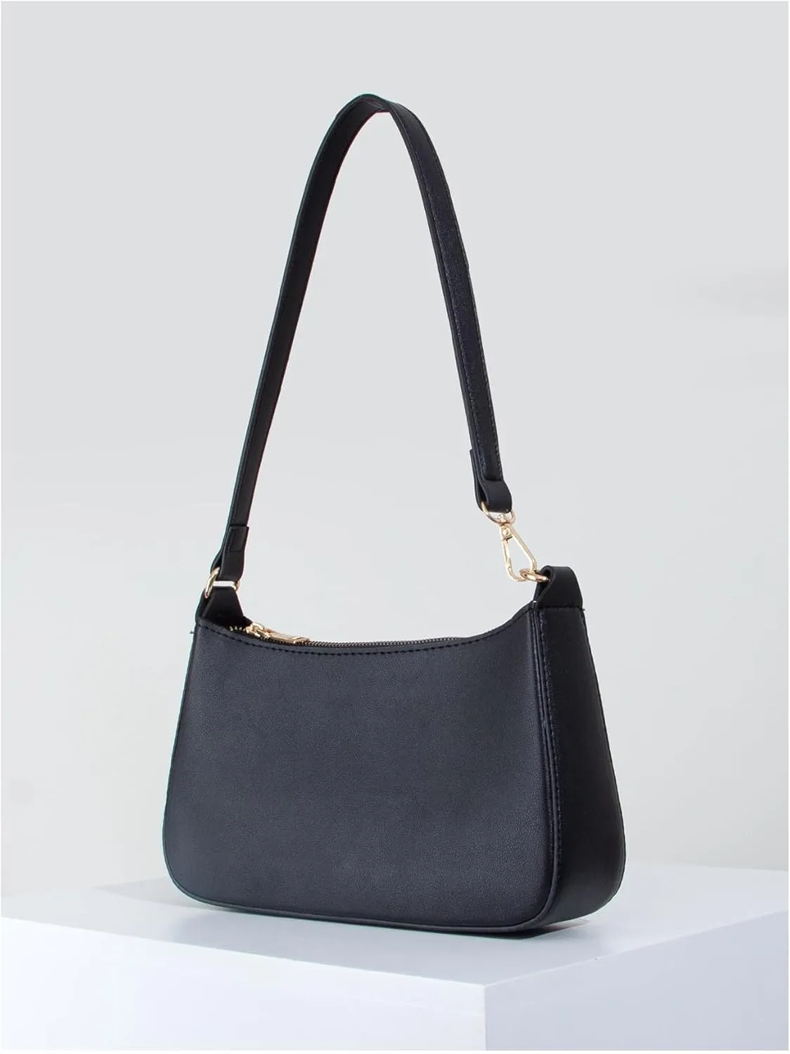 Verdusa Women's Solid Color Leather Zipper Up Shoulder Bags Boho Handle Underarm Bag Purse