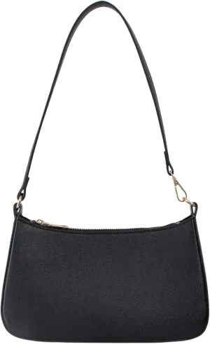 Verdusa Women's Solid Color Leather Zipper Up Shoulder Bags Boho Handle Underarm Bag Purse