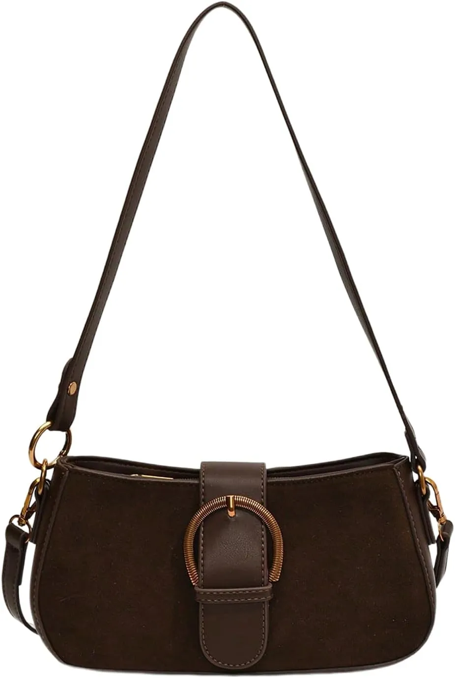 Verdusa Women's Vintage Commute PU Leather Bag Zipper Top Shoulder Bag