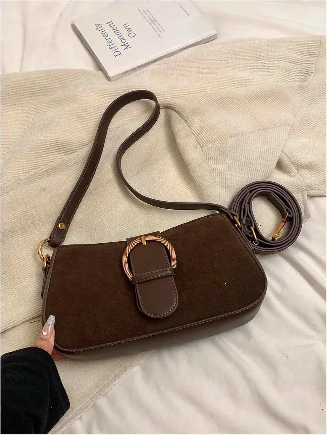 Verdusa Women's Vintage Commute PU Leather Bag Zipper Top Shoulder Bag