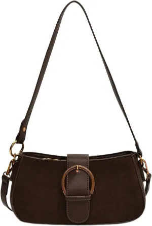 Verdusa Women's Vintage Commute PU Leather Bag Zipper Top Shoulder Bag
