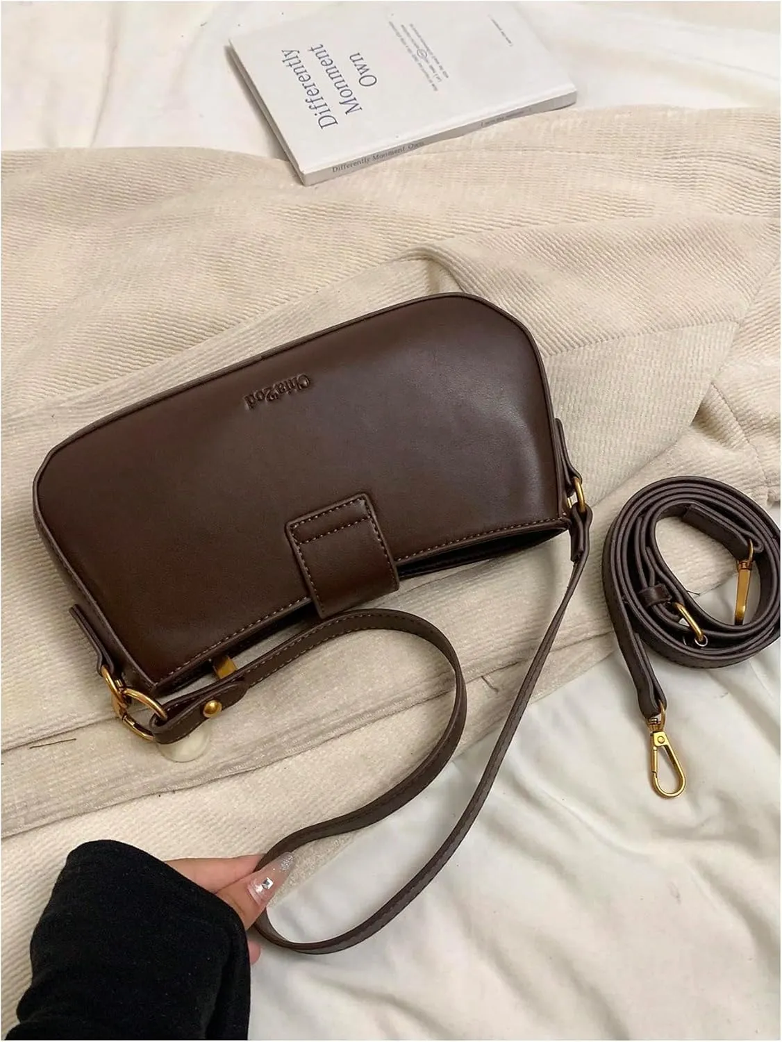 Verdusa Women's Vintage Commute PU Leather Bag Zipper Top Shoulder Bag
