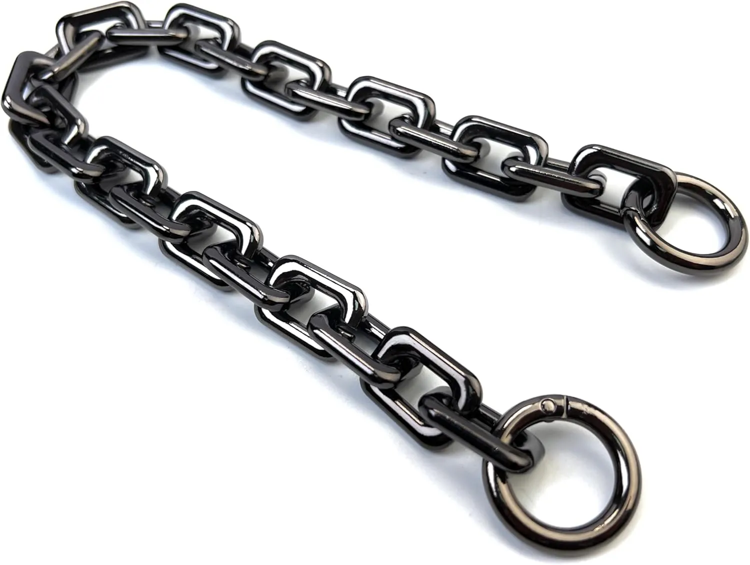 VersaKits Heavy Chunky Link Chain Strap Purse Handbag Top Handle Shoulder Straps Accessories Decoration Chain Strap Extender Charms Replacement(14.9'' Metalllic Black)