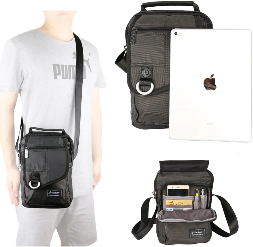 Vertical Messenger Bag, Crossbody Bag, Shoulder Bag Work Satchel for iPad Tablet Kindle