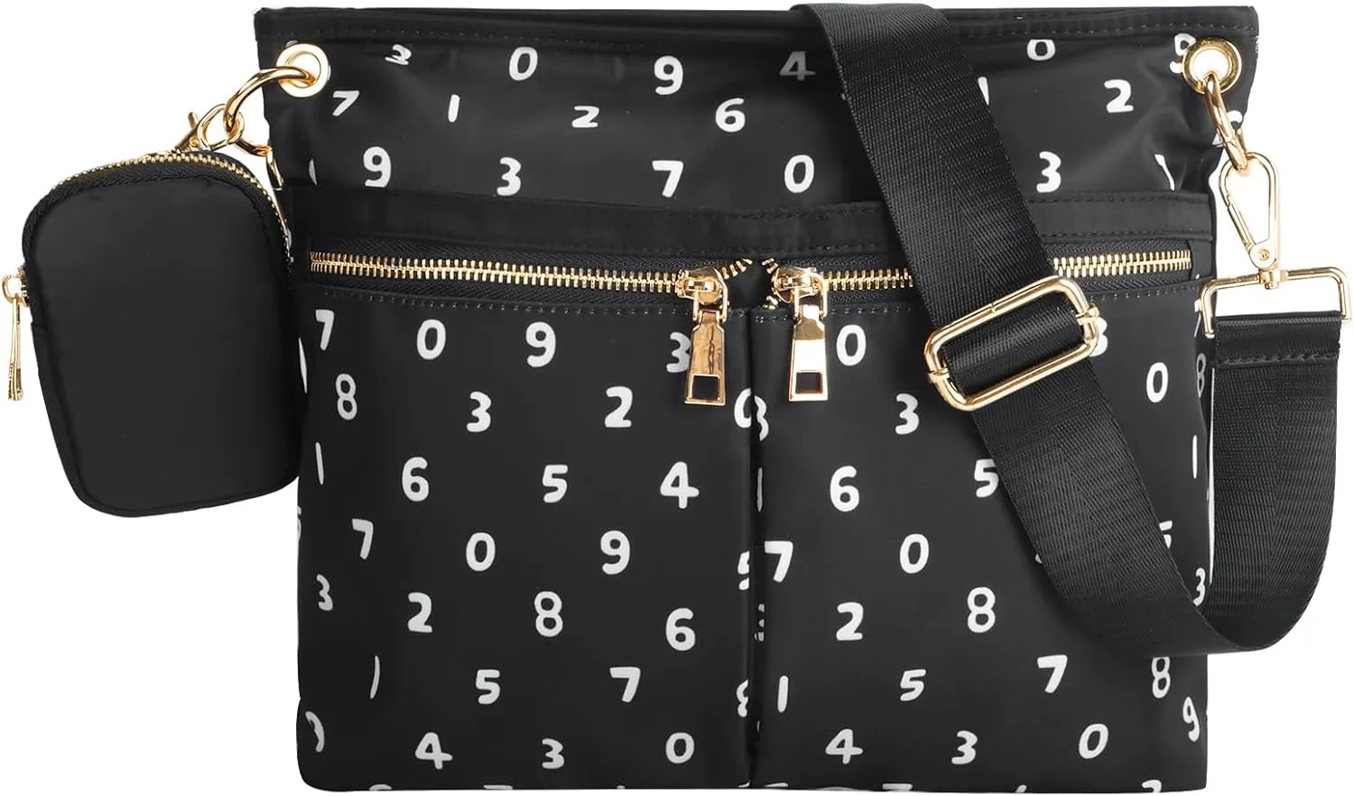 VGOAL Crossbody Bag High Texture Double Zipper Casual Shoulder Women's Bag Nylon Cloth Perforated Messenger Bag