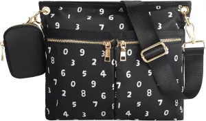 VGOAL Crossbody Bag High Texture Double Zipper Casual Shoulder Women's Bag Nylon Cloth Perforated Messenger Bag