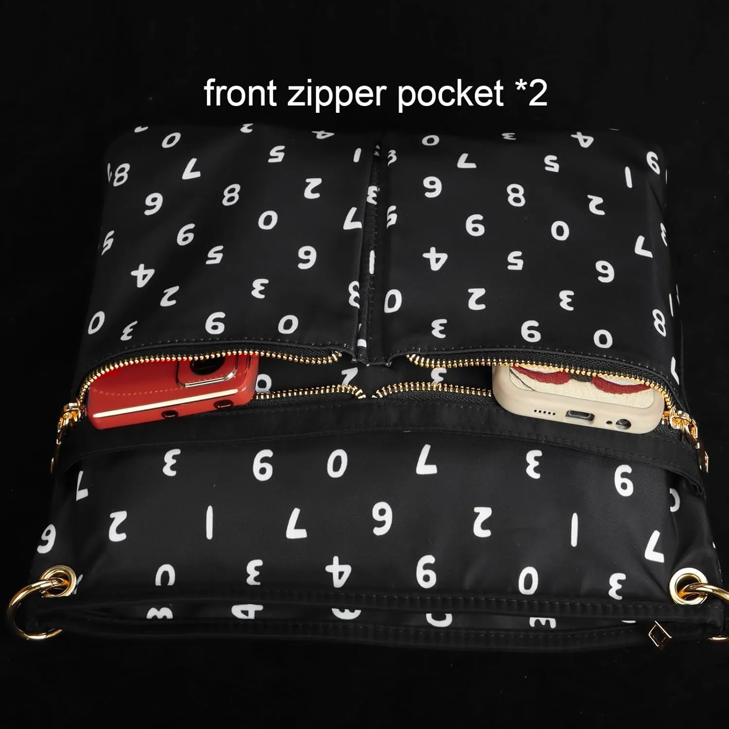VGOAL Crossbody Bag High Texture Double Zipper Casual Shoulder Women's Bag Nylon Cloth Perforated Messenger Bag