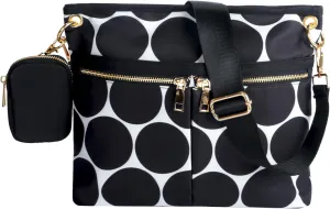 VGOAL Crossbody Bag High Texture Double Zipper Casual Shoulder Women's Bag Nylon Cloth Perforated Messenger Bag