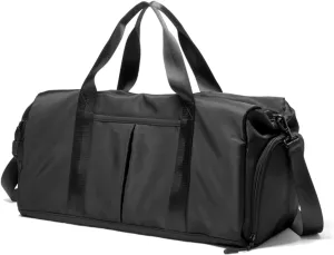VICTORIATOURIST Sports Gym Bag，Travel Duffel Bag for Men Women with Shoes Compartment Weekende Water Resistant Wet Pocket Fitness Workout Luggage Overnight Backpack，Black