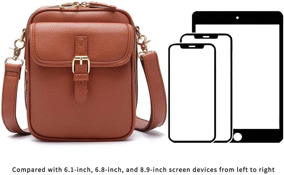 Vintage Double Layer Large Capacity Mini Messenger Bag,2025 New Leather Purse Crossbody Shoulder Bag for Outdoor Travel