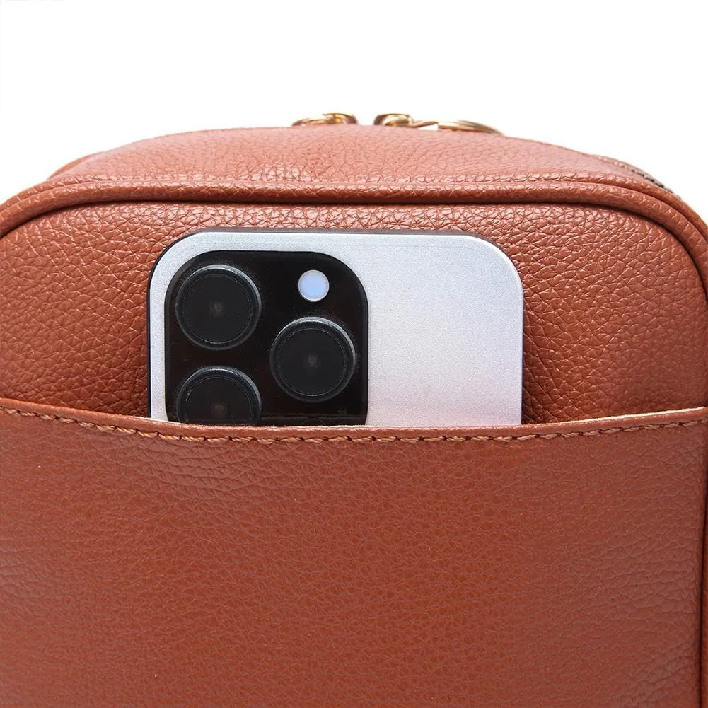 Vintage Double Layer Large Capacity Mini Messenger Bag,2025 New Leather Purse Crossbody Shoulder Bag for Outdoor Travel