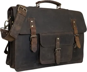 Vintage Laptop Messenger Bag Retro Brown Stylish Office Briefcase & Crossbody Travel Companion for Men and Women