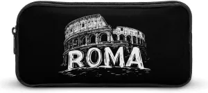 Vintage Roman Architecture Cute Pencil Case Box Fashion Pen Organizer Coin Pouch Makeup Bag with Zippered Office