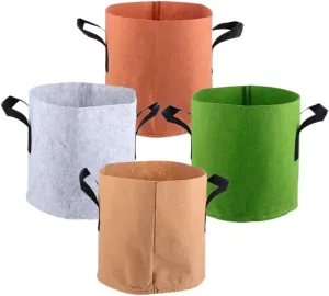 Visible Grow Bags 4pcs Set 10 Gallon Non-Woven Plant Grow Bags Thickened Promote Root Formation Planting Bag for Nursery