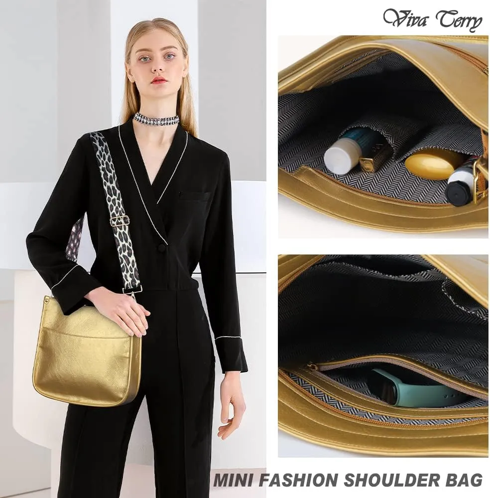 Viva Terry Vegan Leather Crossbody Fashion Shoulder Bag Purse with Adjustable Strap