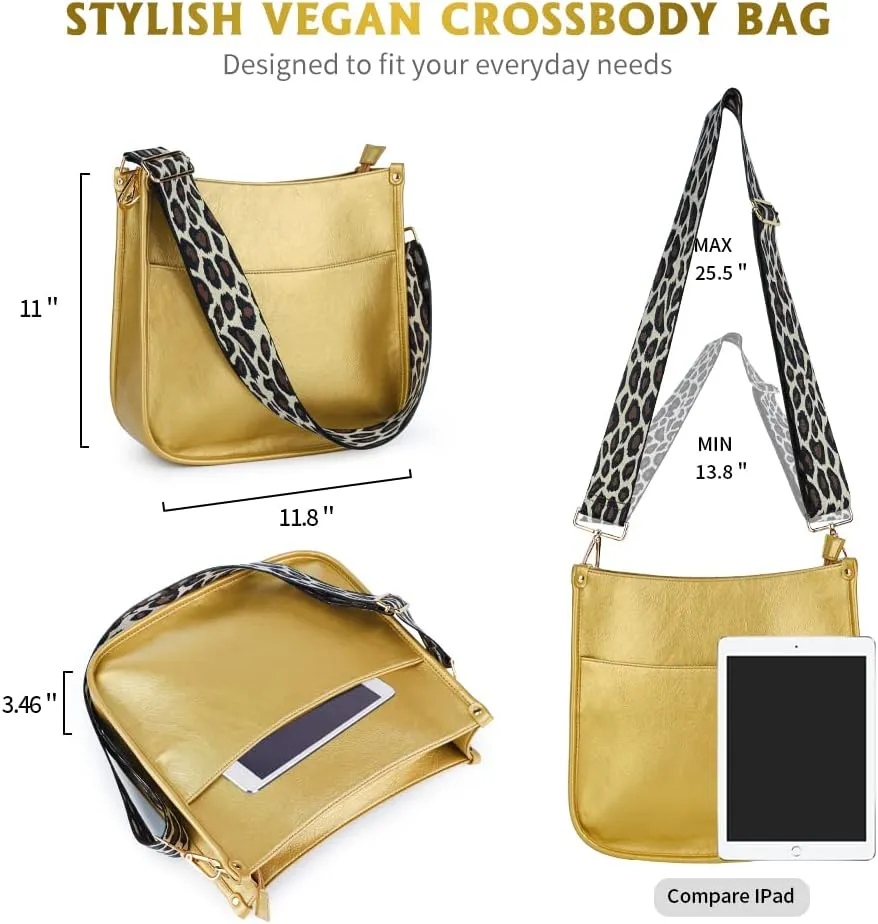 Viva Terry Vegan Leather Crossbody Fashion Shoulder Bag Purse with Adjustable Strap