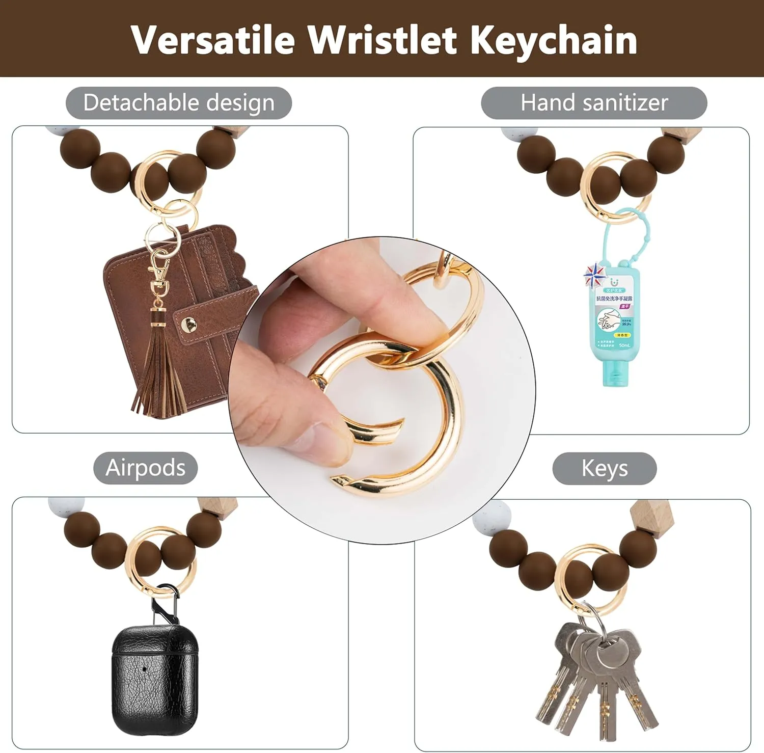 Wallet Keychain Wristlet for Women RFID Card Holder Keychain Key Chain Wallet Key Ring with Wrist Wallet for Women