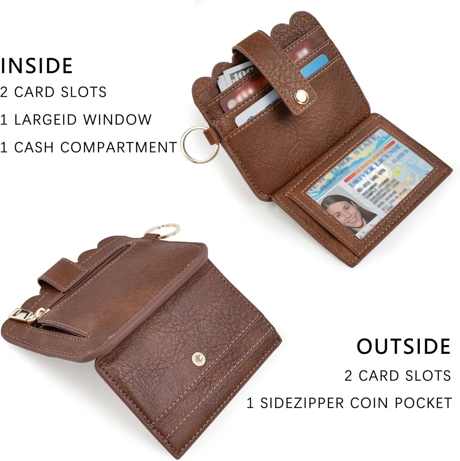 Wallet Keychain Wristlet for Women RFID Card Holder Keychain Key Chain Wallet Key Ring with Wrist Wallet for Women