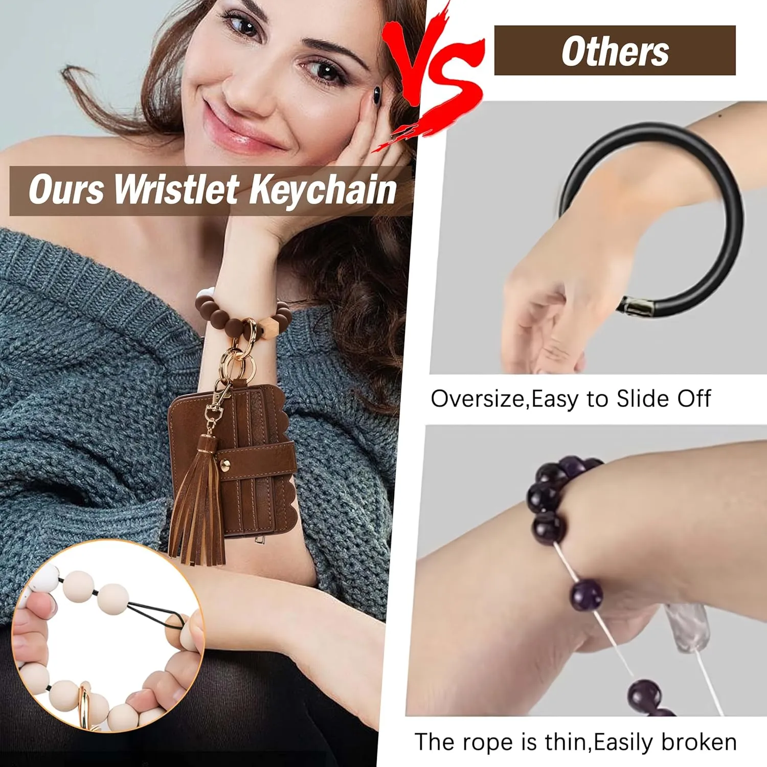 Wallet Keychain Wristlet for Women RFID Card Holder Keychain Key Chain Wallet Key Ring with Wrist Wallet for Women