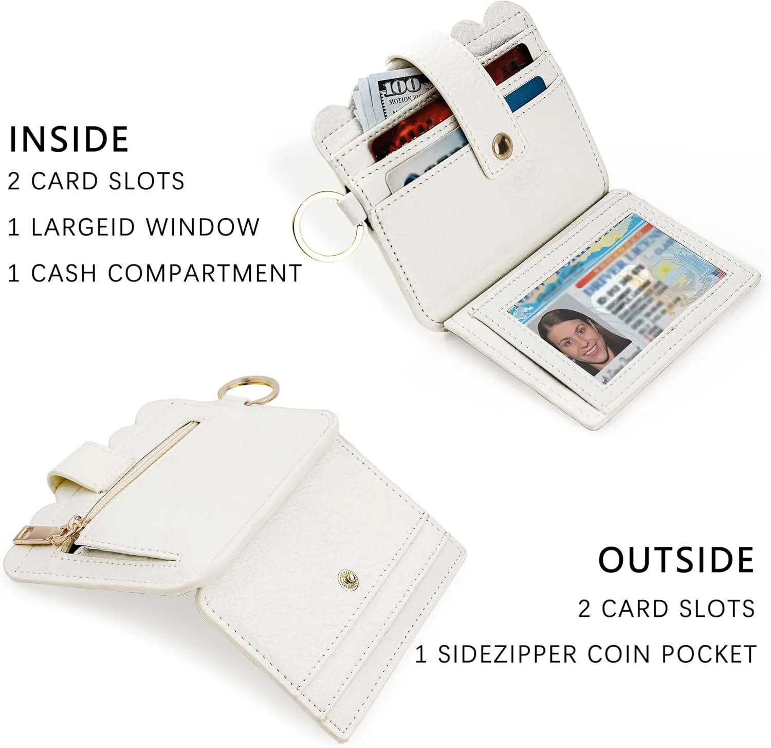 Wallet Keychain Wristlet for Women RFID Card Holder Keychain Key Chain Wallet Key Ring with Wrist Wallet for Women