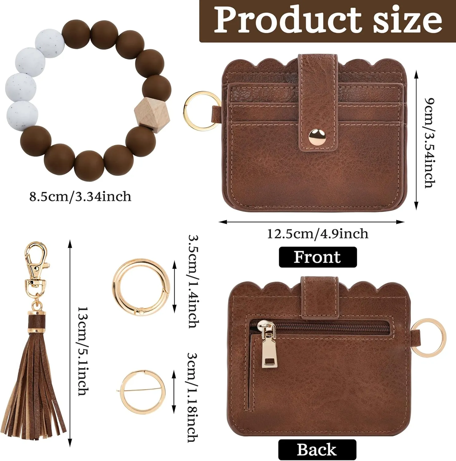 Wallet Keychain Wristlet for Women RFID Card Holder Keychain Key Chain Wallet Key Ring with Wrist Wallet for Women